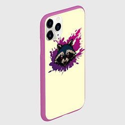 Чехол iPhone 11 Pro матовый Дикий енот, цвет: 3D-фиолетовый — фото 2