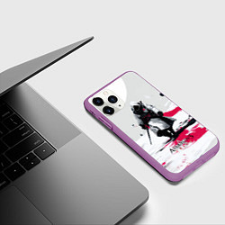 Чехол iPhone 11 Pro матовый Assassins Creed ninja, цвет: 3D-фиолетовый — фото 2