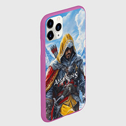 Чехол iPhone 11 Pro матовый Assassins Creed охотник, цвет: 3D-фиолетовый — фото 2