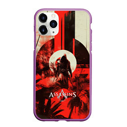 Чехол iPhone 11 Pro матовый Assassins Creed ninja, цвет: 3D-фиолетовый