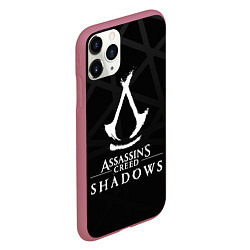 Чехол iPhone 11 Pro матовый Assassins creed shadows - монохромный, цвет: 3D-малиновый — фото 2