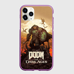 Чехол iPhone 11 Pro матовый Палач рока Doom the dark ages, цвет: 3D-фиолетовый