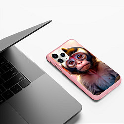 Чехол iPhone 11 Pro матовый Обезьянка в норке, цвет: 3D-баблгам — фото 2