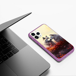 Чехол iPhone 11 Pro матовый Волчья верность, цвет: 3D-фиолетовый — фото 2