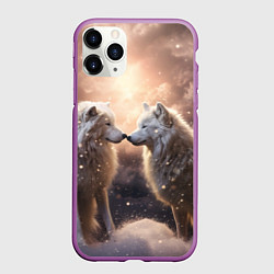 Чехол iPhone 11 Pro матовый Волчья нежность, цвет: 3D-фиолетовый