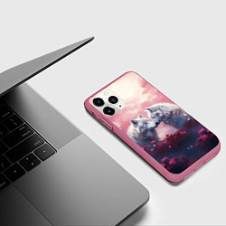 Чехол iPhone 11 Pro матовый Вольчия связь, цвет: 3D-малиновый — фото 2