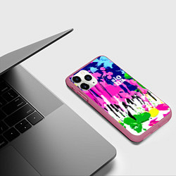 Чехол iPhone 11 Pro матовый Colorful abstraction - aloha, цвет: 3D-малиновый — фото 2