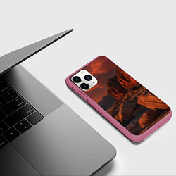 Чехол iPhone 11 Pro матовый Ночной каньон, цвет: 3D-малиновый — фото 2