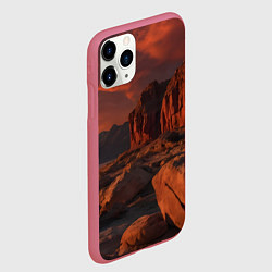 Чехол iPhone 11 Pro матовый Ночной каньон, цвет: 3D-малиновый — фото 2