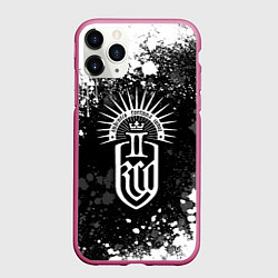 Чехол iPhone 11 Pro матовый Kingdom come 2 - белые брызги, цвет: 3D-малиновый