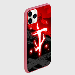 Чехол iPhone 11 Pro матовый Doom - neon red, цвет: 3D-малиновый — фото 2