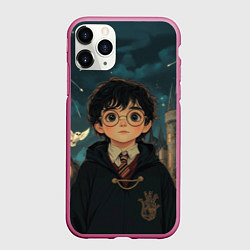 Чехол iPhone 11 Pro матовый Гарри Поттер и замки, цвет: 3D-малиновый