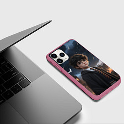 Чехол iPhone 11 Pro матовый Серьезный Гарри Поттер, цвет: 3D-малиновый — фото 2