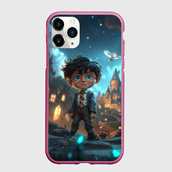 Чехол iPhone 11 Pro матовый Гарри Поттер арт, цвет: 3D-малиновый