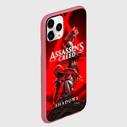 Чехол iPhone 11 Pro матовый Assassins Creed - Shadows, цвет: 3D-малиновый — фото 2