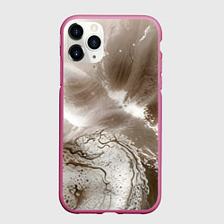 Чехол iPhone 11 Pro матовый Песок и вода, цвет: 3D-малиновый