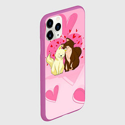 Чехол iPhone 11 Pro матовый Любовь мурчащая, цвет: 3D-фиолетовый — фото 2