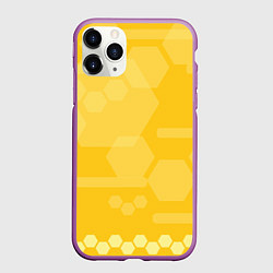 Чехол iPhone 11 Pro матовый Геометрические фигуры желтые, цвет: 3D-фиолетовый