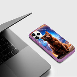 Чехол iPhone 11 Pro матовый Бурма в космосе, цвет: 3D-фиолетовый — фото 2