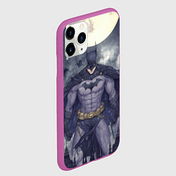 Чехол iPhone 11 Pro матовый Бэтмен и полнолуние, цвет: 3D-фиолетовый — фото 2