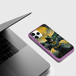 Чехол iPhone 11 Pro матовый Бэтмен с поднятыми кулаками, цвет: 3D-фиолетовый — фото 2