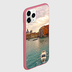 Чехол iPhone 11 Pro матовый Гранд-канал Венеции - городской пейзаж, цвет: 3D-малиновый — фото 2