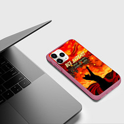 Чехол iPhone 11 Pro матовый Все дуреют с этой красоты особенно коты, цвет: 3D-малиновый — фото 2
