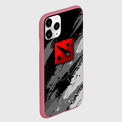 Чехол iPhone 11 Pro матовый Dota 2 - монохромный серый, цвет: 3D-малиновый — фото 2