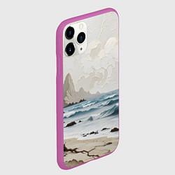 Чехол iPhone 11 Pro матовый Нежный морской пейзаж, цвет: 3D-фиолетовый — фото 2