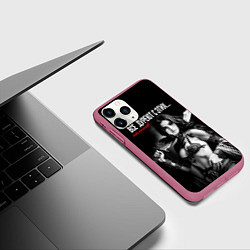 Чехол iPhone 11 Pro матовый Все дуреют с этих ятаганов, цвет: 3D-малиновый — фото 2