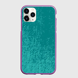 Чехол iPhone 11 Pro матовый Джинс с потертостями-зеленый, цвет: 3D-фиолетовый