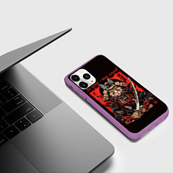 Чехол iPhone 11 Pro матовый Все дуреют с этих самураев, цвет: 3D-фиолетовый — фото 2