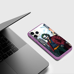 Чехол iPhone 11 Pro матовый Аниме Джокер, цвет: 3D-фиолетовый — фото 2