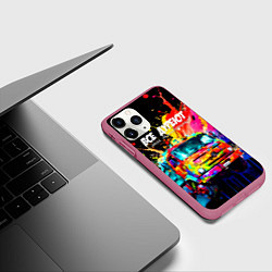 Чехол iPhone 11 Pro матовый Все дуреют с этих дальнобойщиков, цвет: 3D-малиновый — фото 2