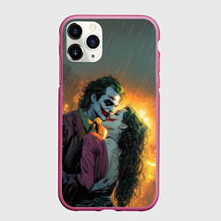 Чехол iPhone 11 Pro матовый Joker love, цвет: 3D-малиновый