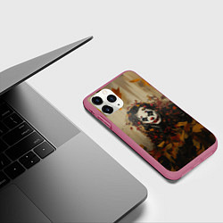 Чехол iPhone 11 Pro матовый Джокер - депрессивная осень, цвет: 3D-малиновый — фото 2