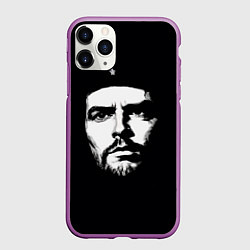 Чехол iPhone 11 Pro матовый Че Гевара тёмный фон, цвет: 3D-фиолетовый