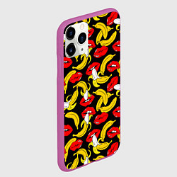 Чехол iPhone 11 Pro матовый Губы и бананы, цвет: 3D-фиолетовый — фото 2