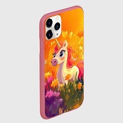 Чехол iPhone 11 Pro матовый Милая енинорожка, цвет: 3D-малиновый — фото 2