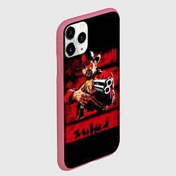 Чехол iPhone 11 Pro матовый Red Dead Redemption 2, цвет: 3D-малиновый — фото 2