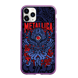 Чехол iPhone 11 Pro матовый Metallica: octopus, цвет: 3D-фиолетовый