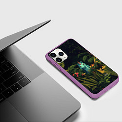Чехол iPhone 11 Pro матовый Голубая единорожка, цвет: 3D-фиолетовый — фото 2