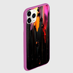 Чехол iPhone 11 Pro матовый Разноцветная рельефная краска текстура, цвет: 3D-фиолетовый — фото 2