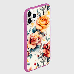 Чехол iPhone 11 Pro матовый Паттерн с переплетением цветов, цвет: 3D-фиолетовый — фото 2