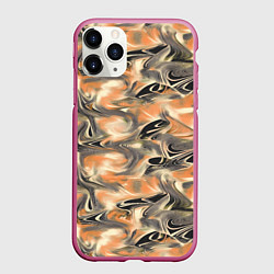 Чехол iPhone 11 Pro матовый Абстракция - закрученный узор, цвет: 3D-малиновый