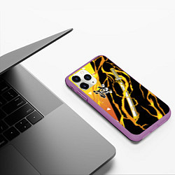 Чехол iPhone 11 Pro матовый Zenitsu Agatsuma - Kisatsutai, цвет: 3D-фиолетовый — фото 2