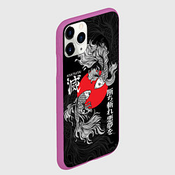 Чехол iPhone 11 Pro матовый Бойцовые петушки истребители демонов, цвет: 3D-фиолетовый — фото 2