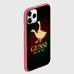 Чехол iPhone 11 Pro матовый Гуси га-га-га, цвет: 3D-малиновый — фото 2