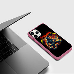 Чехол iPhone 11 Pro матовый Metallica - James Alan Hatfield, цвет: 3D-малиновый — фото 2