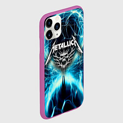 Чехол iPhone 11 Pro матовый Neon glow - Metallica, цвет: 3D-фиолетовый — фото 2